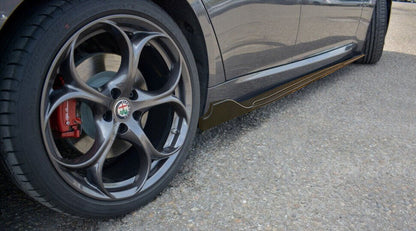 SPOILER SPLITTER UNDER SKIRTS ABS TUNING ALFA ROMEO GIULIA GLOSSY BLACK -1 00