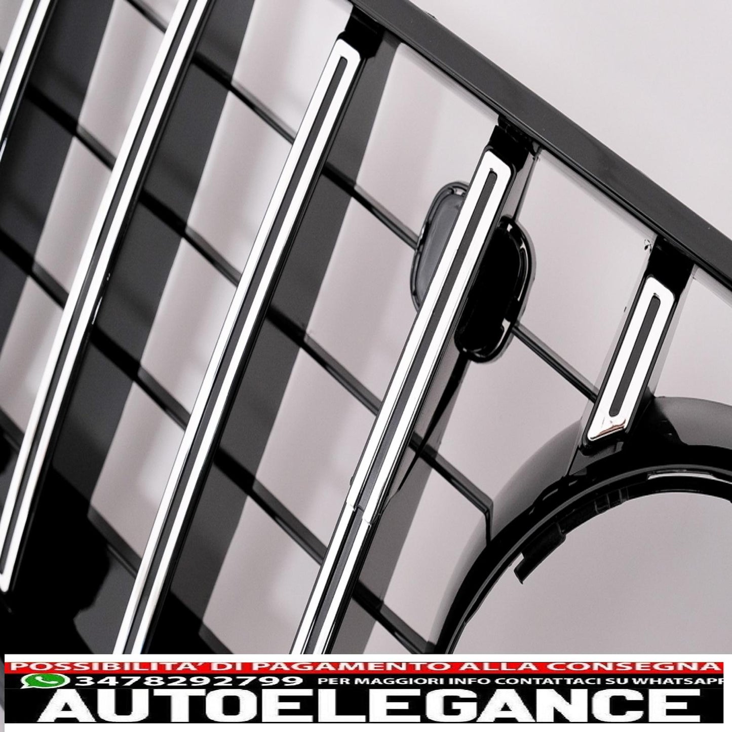 center grille suitable for mercedes s class coupe c217 (2014-2017) cabrio a217 (2015-2017) chrome stripes gt-r design panamericana