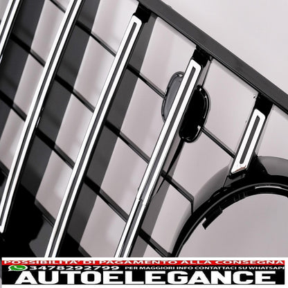 center grille suitable for mercedes s class coupe c217 (2014-2017) cabrio a217 (2015-2017) chrome stripes gt-r design panamericana