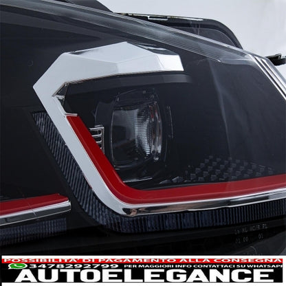 central grille front grille suitable for vw golf 6 vi (2008-2012) with led headlights dynamic sequential cornering lights and dynamic gti design