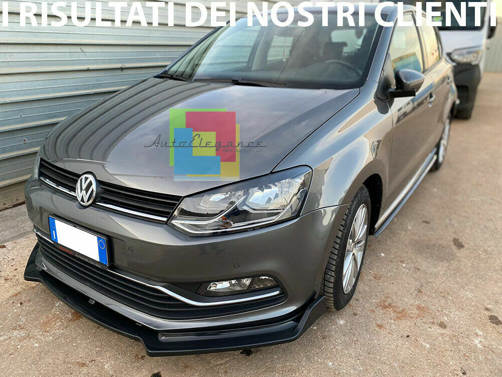 VW POLO 6R 6C FRONT BUMPER BLADE SPORT ABS BLACK SPLITTER 0079