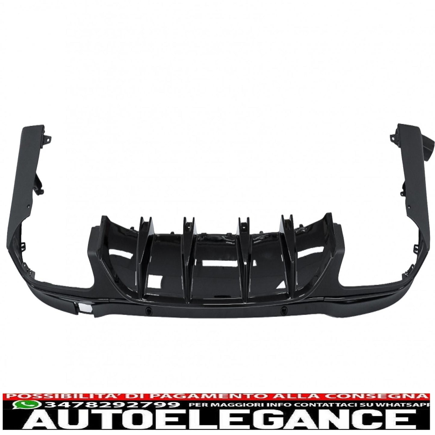 Rear diffuser with black exhaust tips suitable for mercedes glc suv x253 facelift (2020-) glc43 design night package 