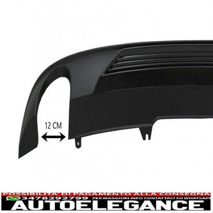 Diffusore mantovana per paraurti posteriore adatto per audi a4 b9 8w (2016-2018) berlina avant sport design per edizione standard nero
