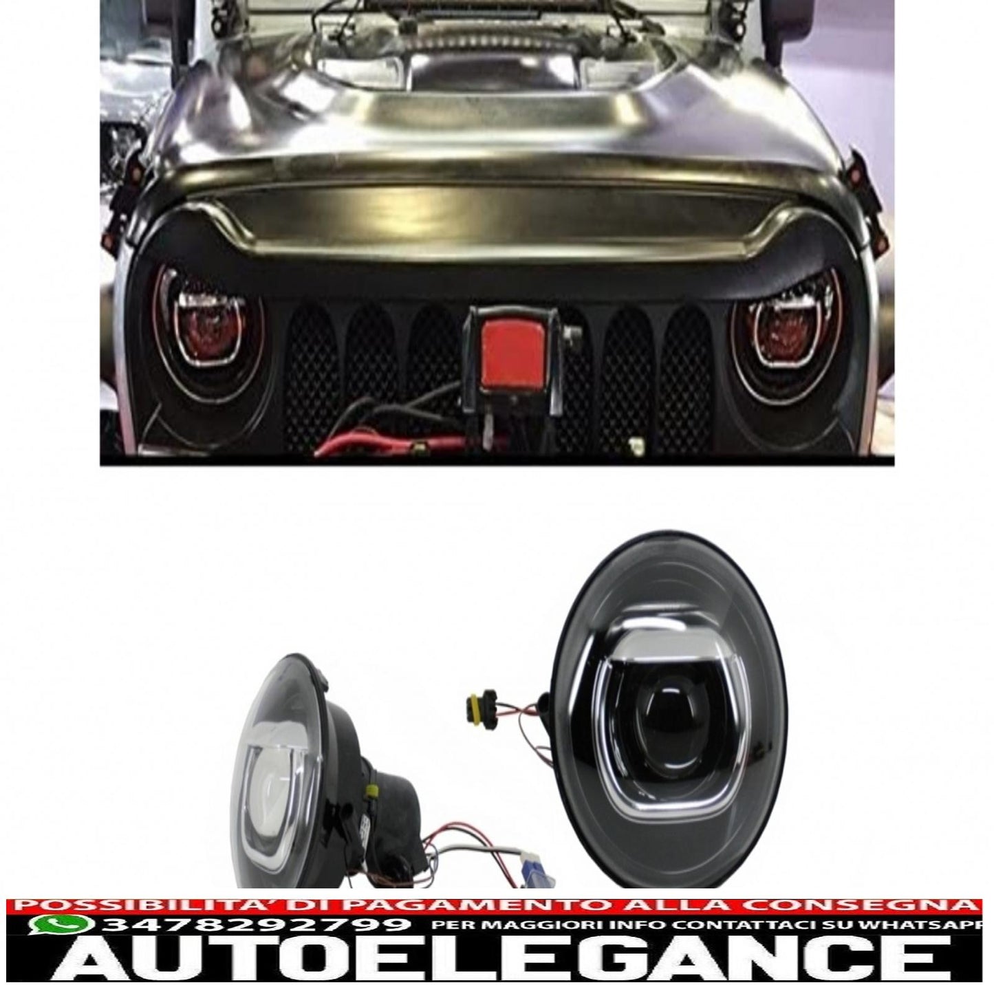 hid bi-xenon headlights suitable for jeep wrangler jk (2007-2017) 