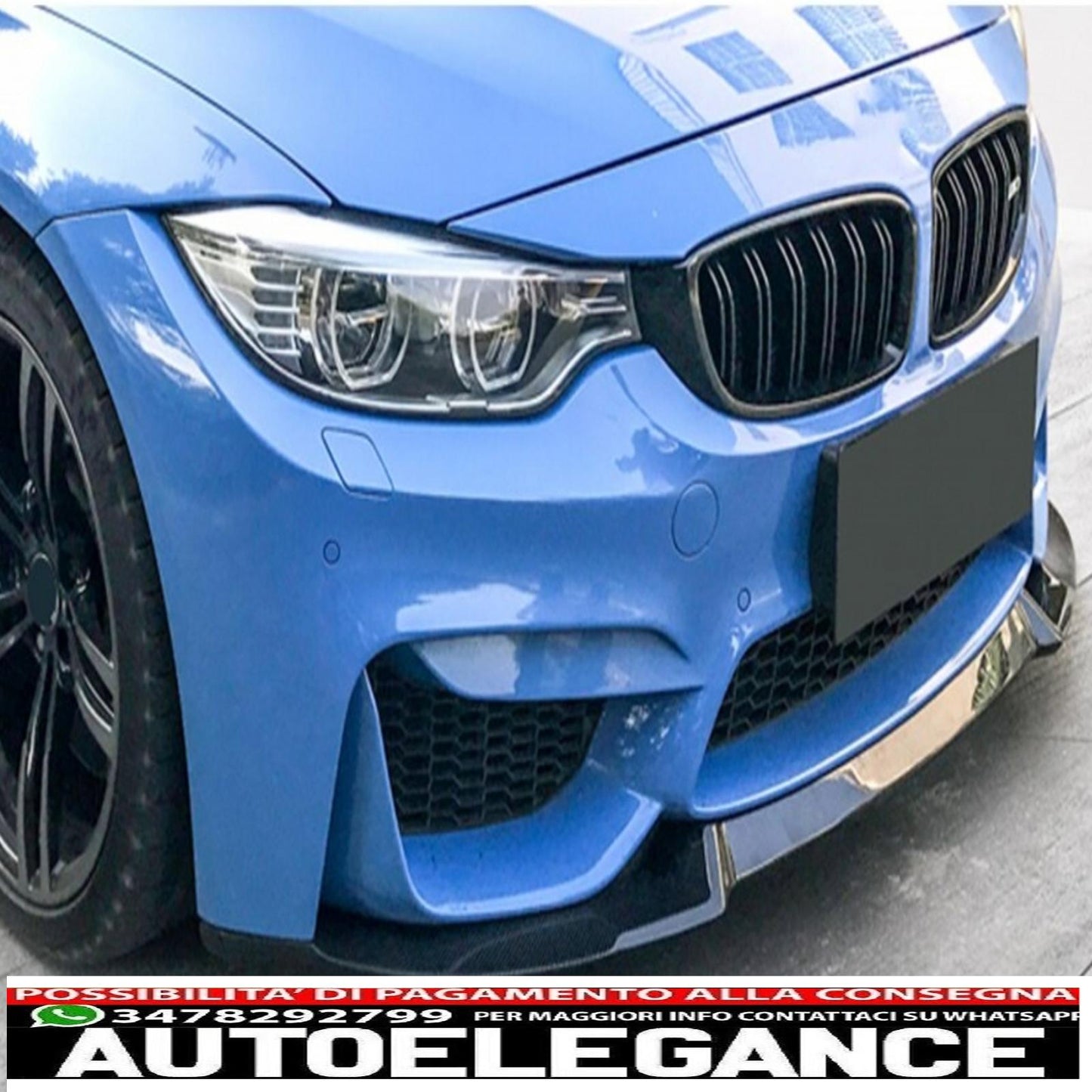 Front Bumper Spoiler Fit For BMW F80 M3 Sedan F82 M4 Coupe F83 M4 Cabrio (2014-2019) CS Style 