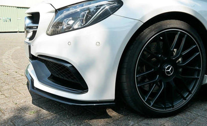 SPLITTER ADATTO PER MERCEDES CLASSE C W205 C205 2015-2018 LOOK C63 NERO LUCIDO
