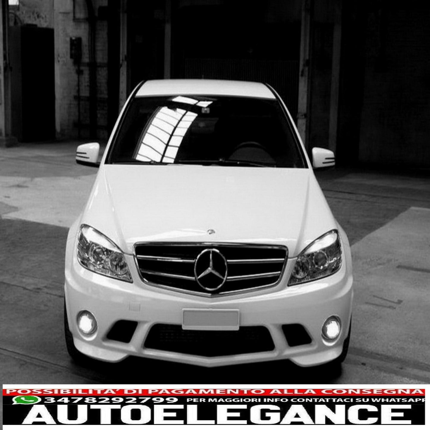 Paraurti anteriore adatto per mercedes classe c w204 (2007-2012) c63 a-design senza fendinebbia