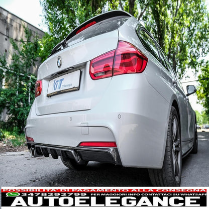 spoiler paraurti posteriore mantovana diffusore in carbonio adatto per bmw serie 3 f30 f31 (2011-up) m design uscita sinistra