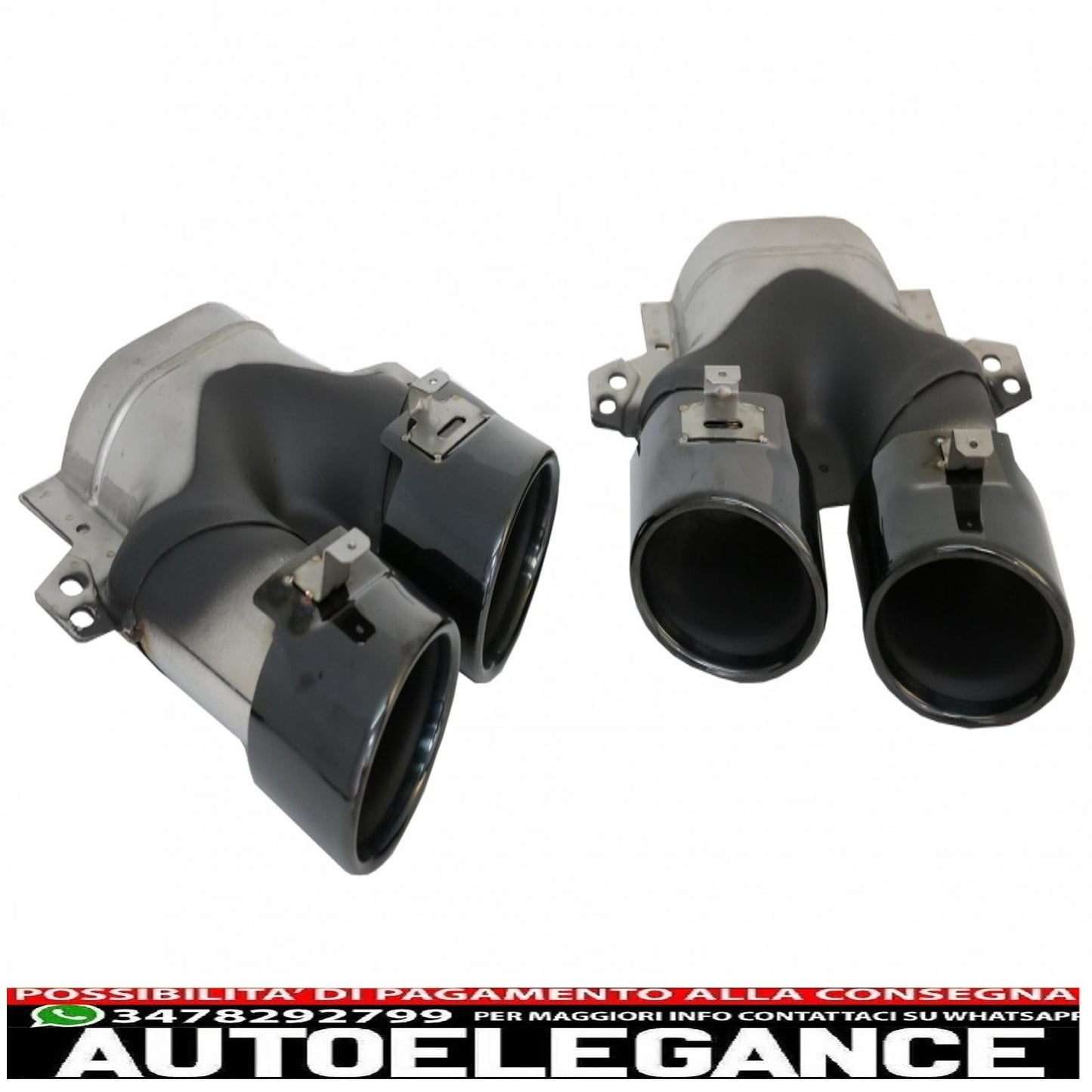 rear diffuser with black tailpipes suitable for mercedes glc coupe facelift c253 (2020-up) glc43 design night package 