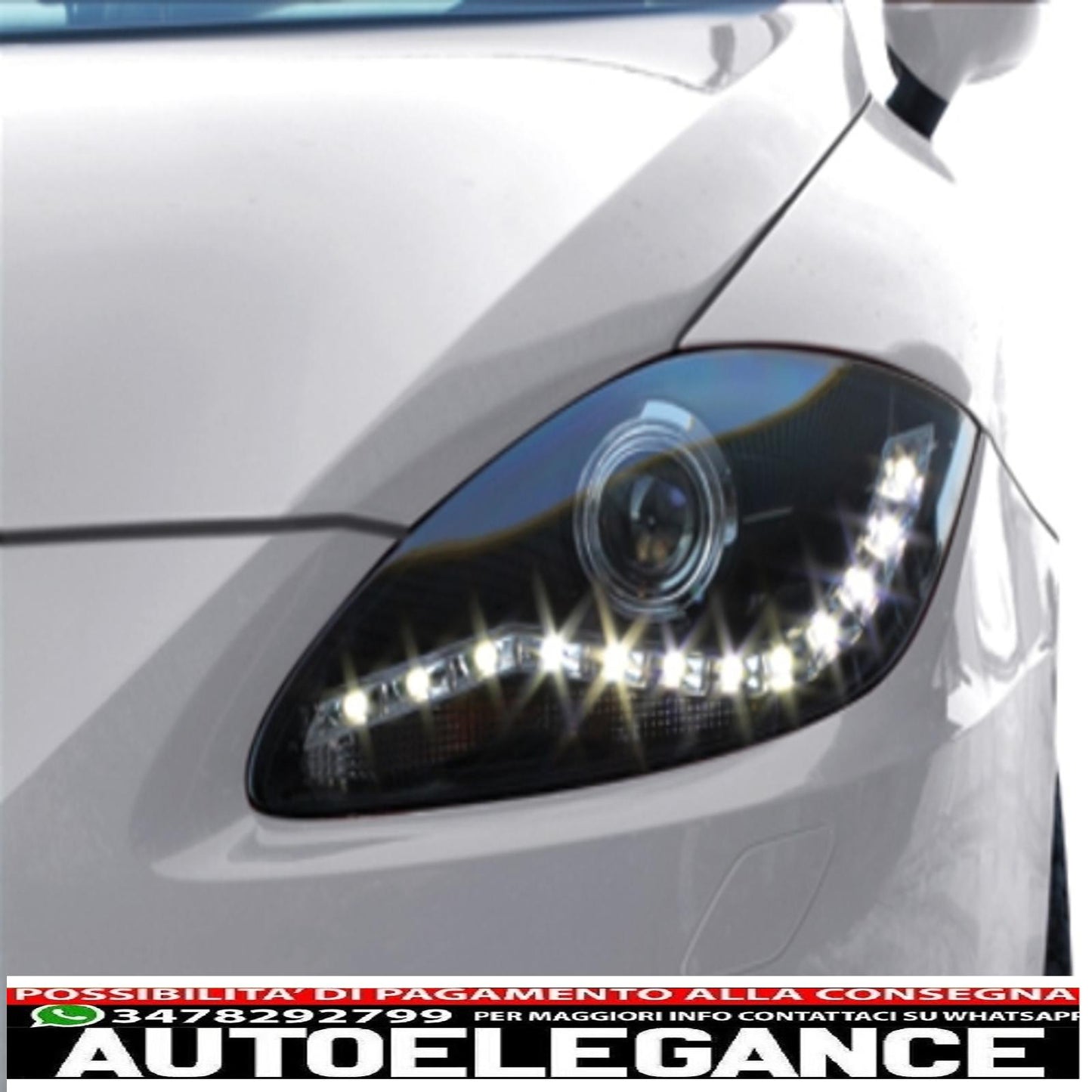 Dayline headlights suitable for Seat Leon 09+ black 