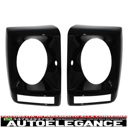 Coprifari neri led drl adatti per mercedes classe g w463 (1989-2012) g65 design con fari bi-xeno AUTOELEGANCERICAMBI