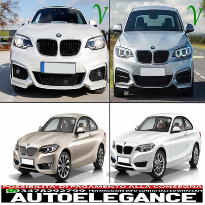 Front bumper spoiler lip suitable for bmw 2 series f22 f23 (2013-) coupe cabrio m-performance design piano black