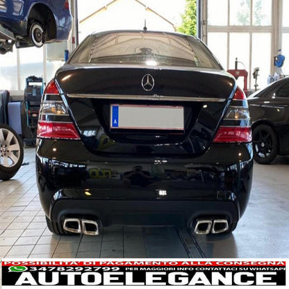 Rear bumper suitable for mercedes w221 s-class (2005-2010) design with exhaust tips 