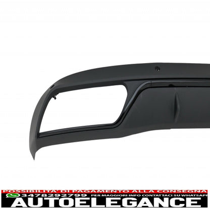 paraurti anteriore senza griglia e diffusore con terminali di scarico nero adatto per mercedes classe c w205 s205 (2014-2018) design c63