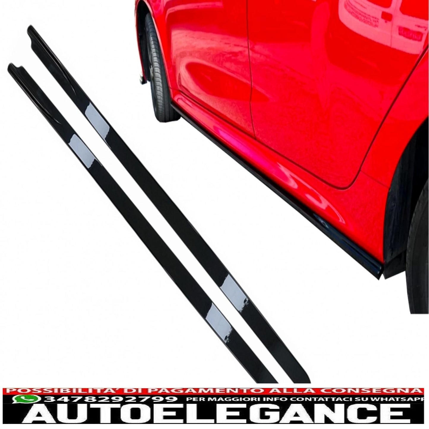 Estensioni minigonne laterali adatte per Toyota Yaris Mk4 XP210 (2020-up) Piano Black