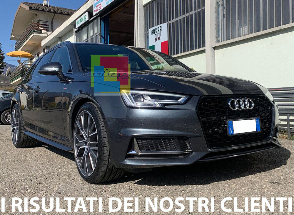 💎AUDI A4 B9 2015-2018 GRIGLIA ANTERIORE CALANDRA RS4 NIDO D'APE BORDO NERO💎