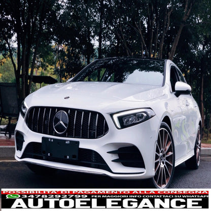 central grille suitable for mercedes a-class w177 hatchback v177 sedan (04.2018-up) gt-r design panamericana black chrome