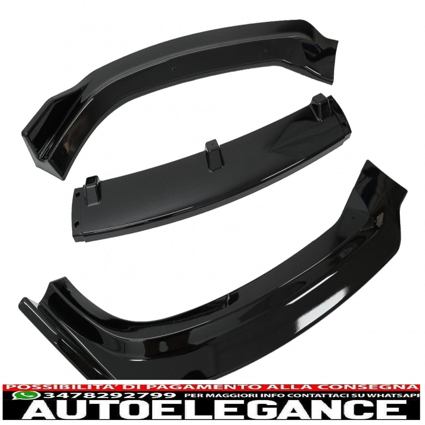 Front bumper additional spoiler suitable for audi a4 b9 8w sedan avant (2016-2018) piano black 