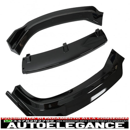 Front bumper additional spoiler suitable for audi a4 b9 8w sedan avant (2016-2018) piano black 