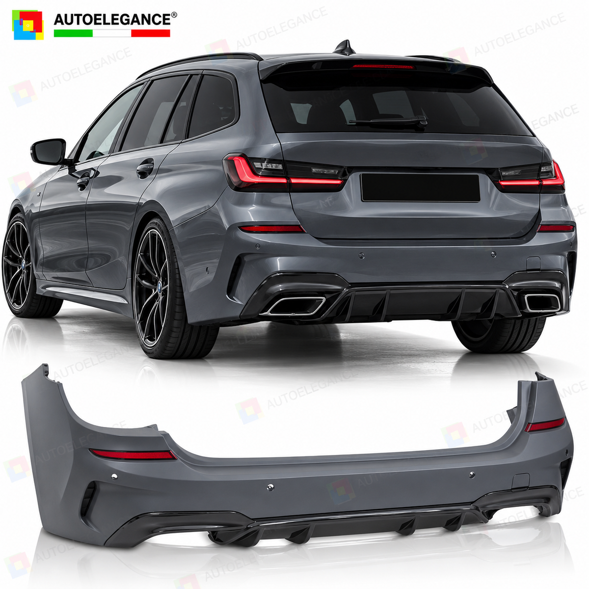 Paraurti posteriore sportivo con PDC compatibile con BMW G21 20 LOOK M