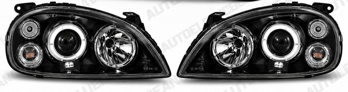 ART.11002 FARI ANTERIORI ADATTO PER OPEL CORSA B 02.93-10.00 NERO LED