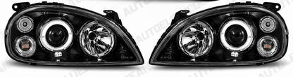 ART.11002 FARI ANTERIORI ADATTO PER OPEL CORSA B 02.93-10.00 NERO LED
