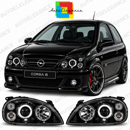 ART.11002 FARI ANTERIORI ADATTO PER OPEL CORSA B 02.93-10.00 NERO LED