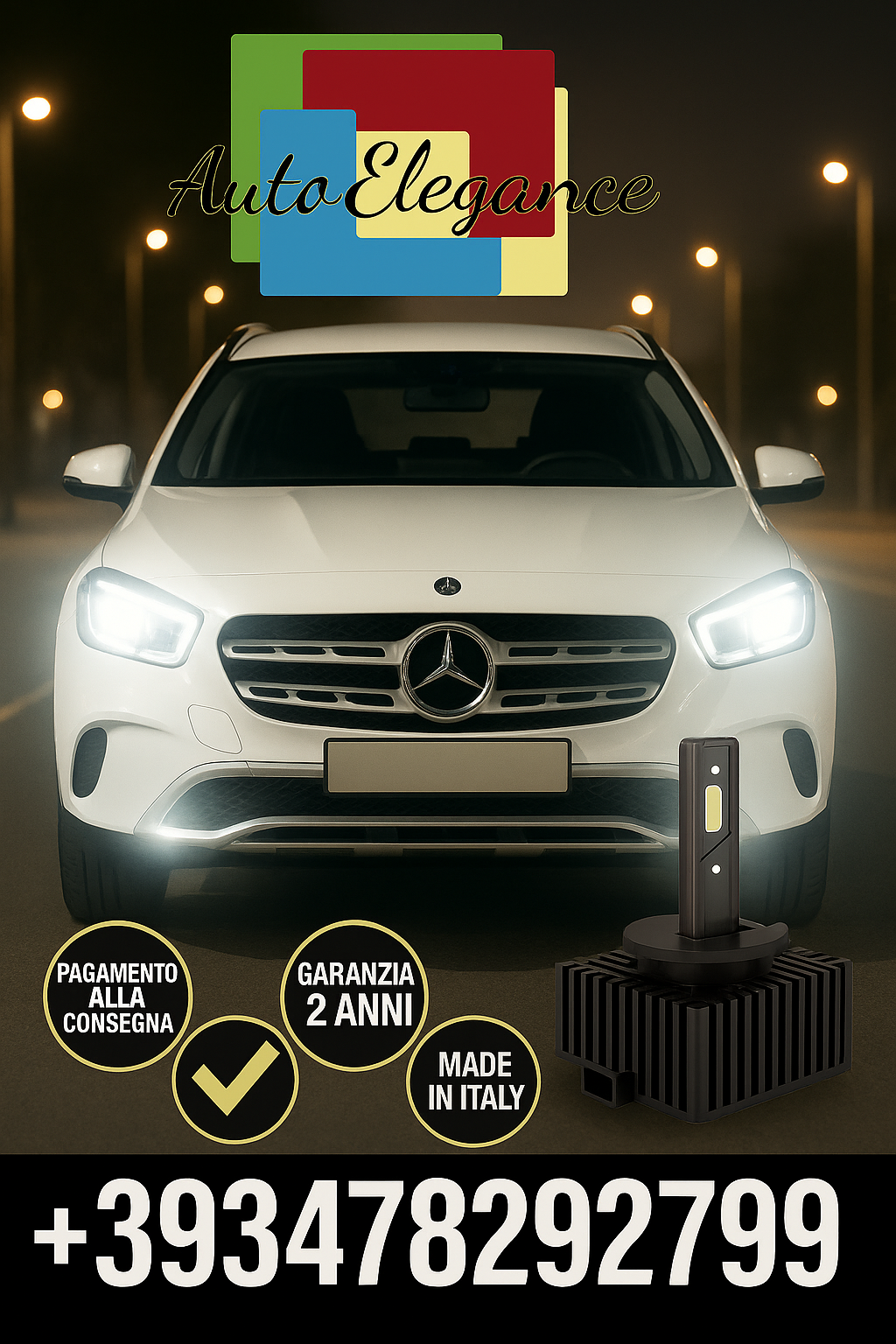 COPPIA LAMPADE D2S LED DA XENON A LED PER  Mercedes-Benz GLA X156