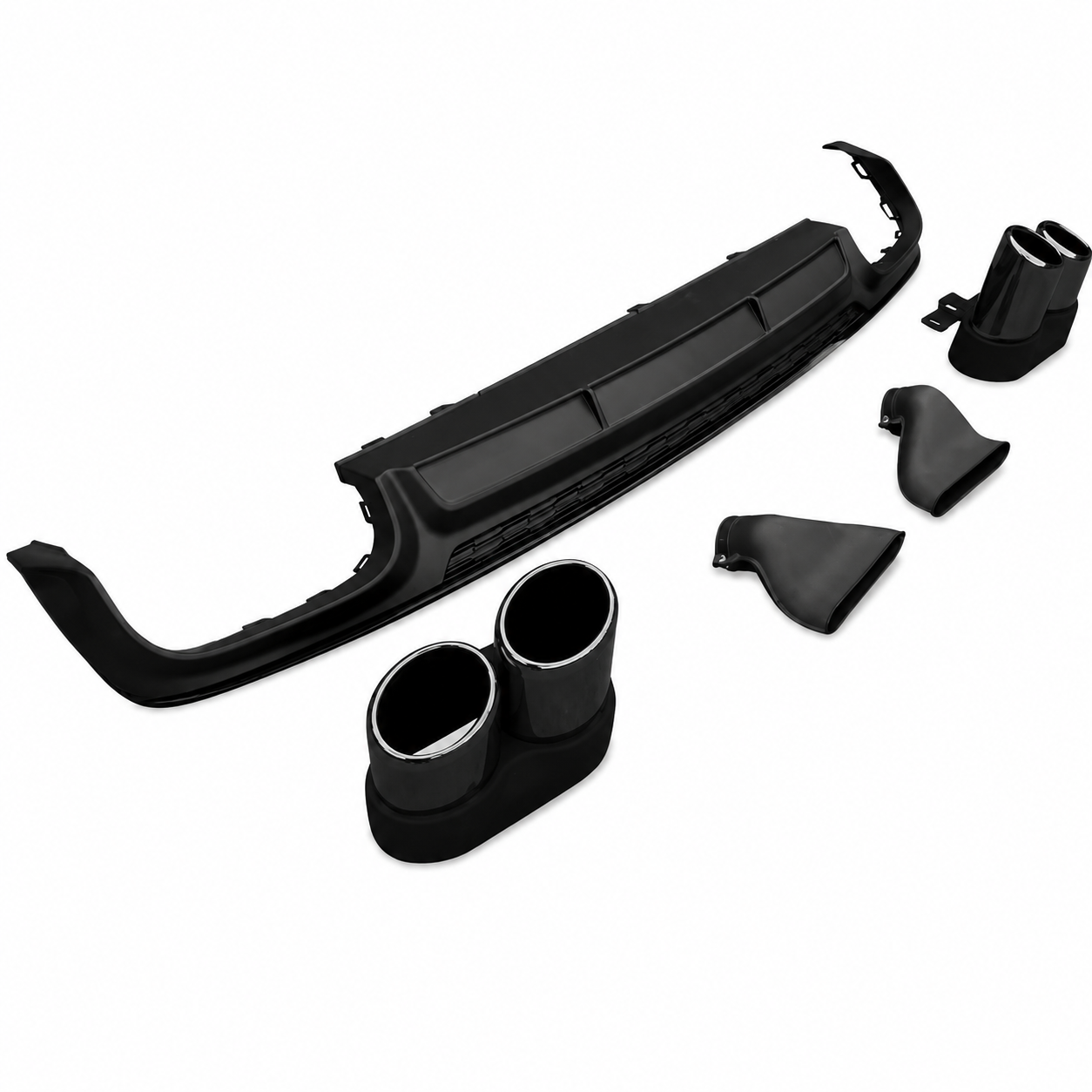 👉Diffusore Posteriore Audi A6 S Line 18-22 Look S6 Terminali Neri ABS Sport👈