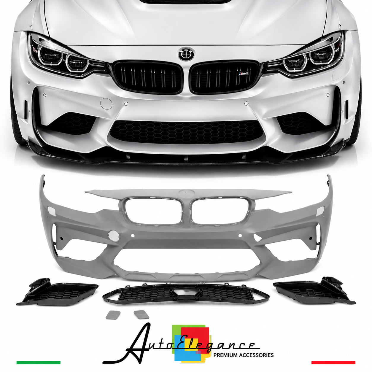 PARAURTI ANTERIORE BMW F30 F31 LOOK M2C COMPETITION PDC SRA