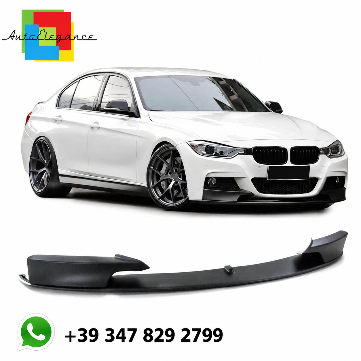 SPLITTER SUITABLE FOR VW GOLF 8 GTI GTD RLINE LOOK GLOSSY BLACK SPORTY DESIGN 