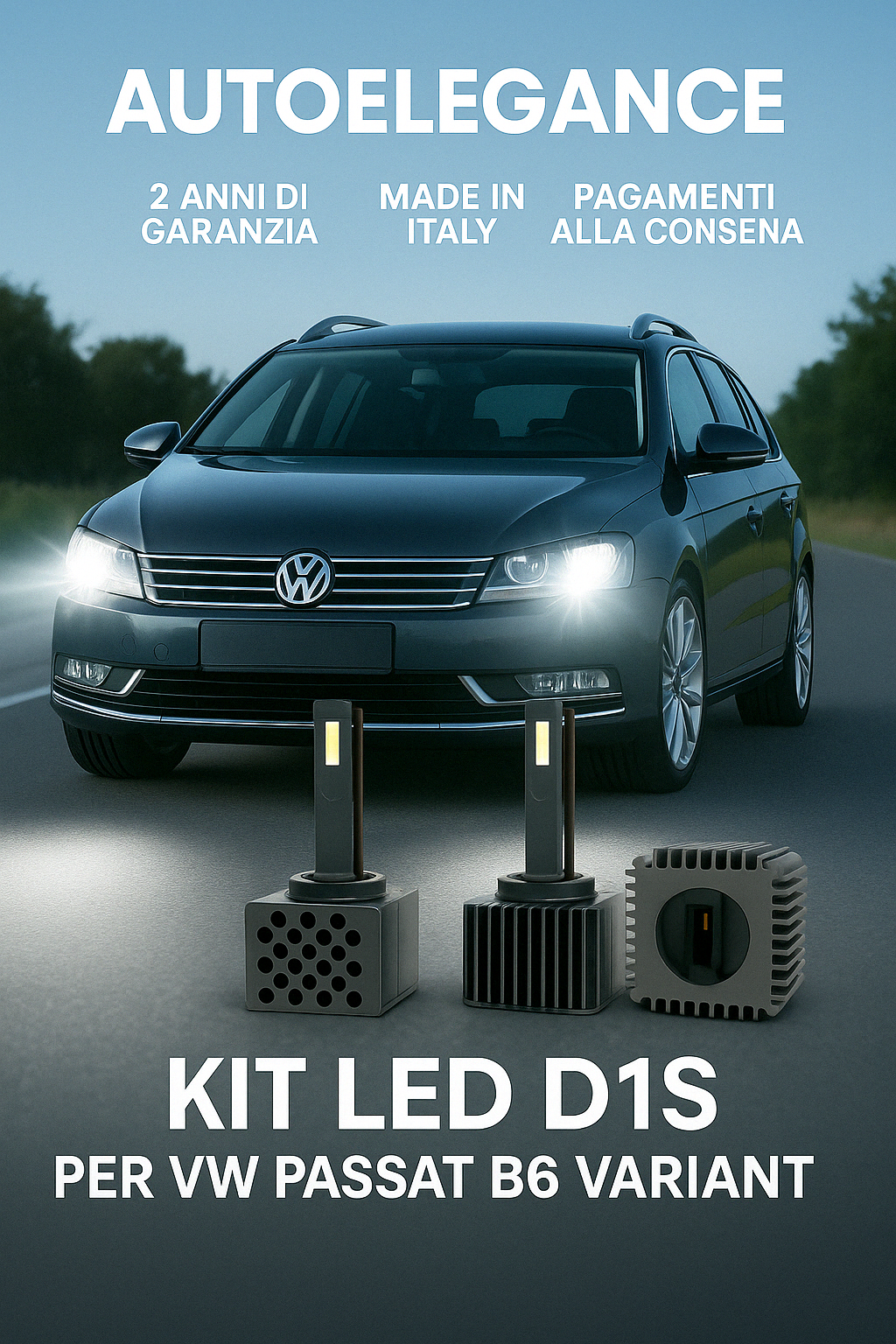 ⭐KIT XENON D1S 6000K ANABBAGLIANTI PER VW PASSAT B6 – LUCE BIANCA POTENTE⭐