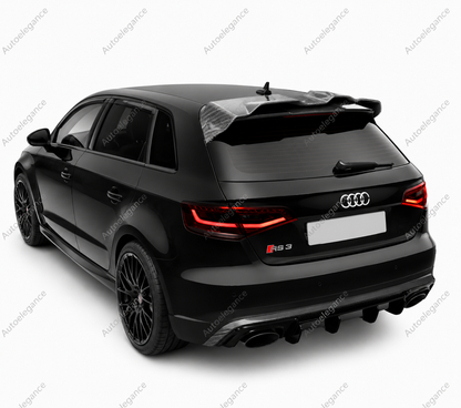 🔥SPOILER POSTERIORE PER TETTO AUDI A3 S3 RS3 8Y SPORTBACK FIBER CARBON LOOK🔥