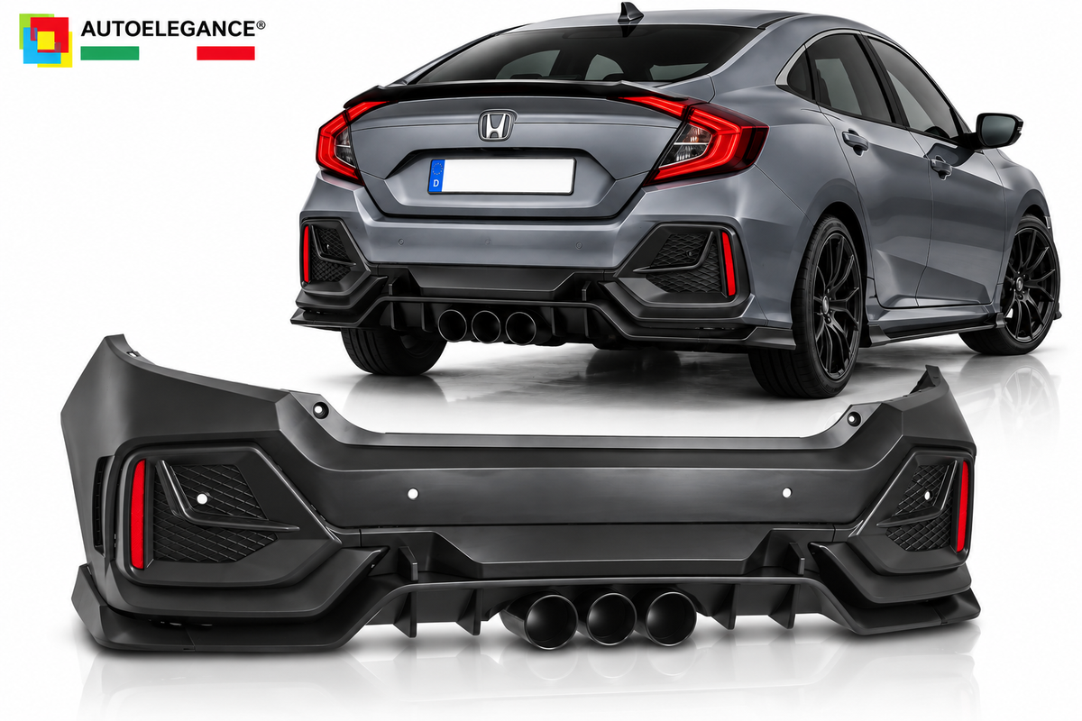 PARAURTI POSTERIORE SPORT ADATTO PER Honda Civic X Sedan 4 porte (2016-2021)