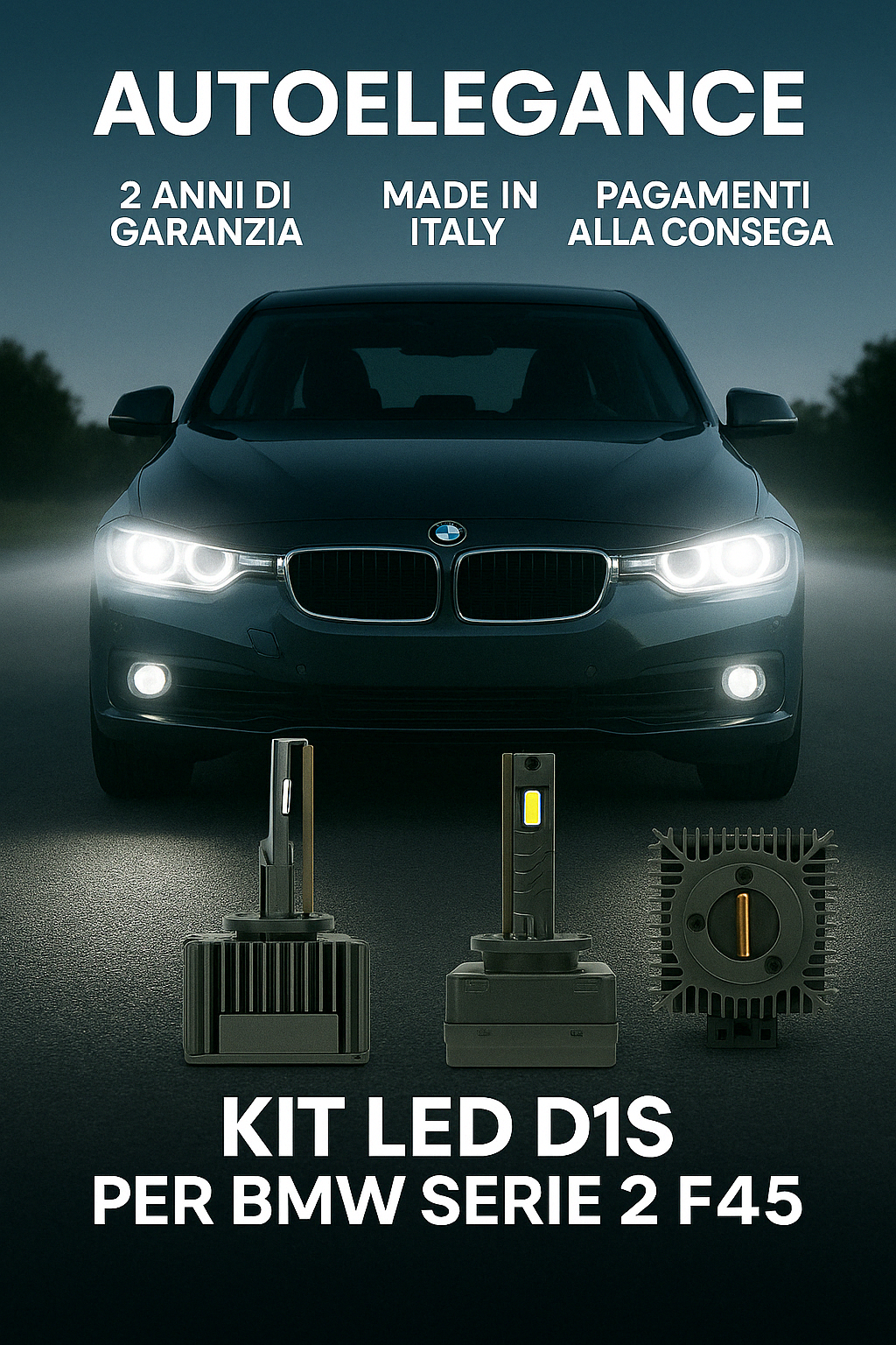 ⭐KIT XENON D1S 6000K ANABBAGLIANTI PER BMW SERIE 2 F45 – LUCE BIANCA POTENTE⭐