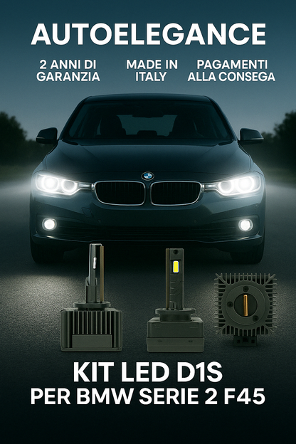 ⭐KIT XENON D1S 6000K ANABBAGLIANTI PER BMW SERIE 2 F45 – LUCE BIANCA POTENTE⭐
