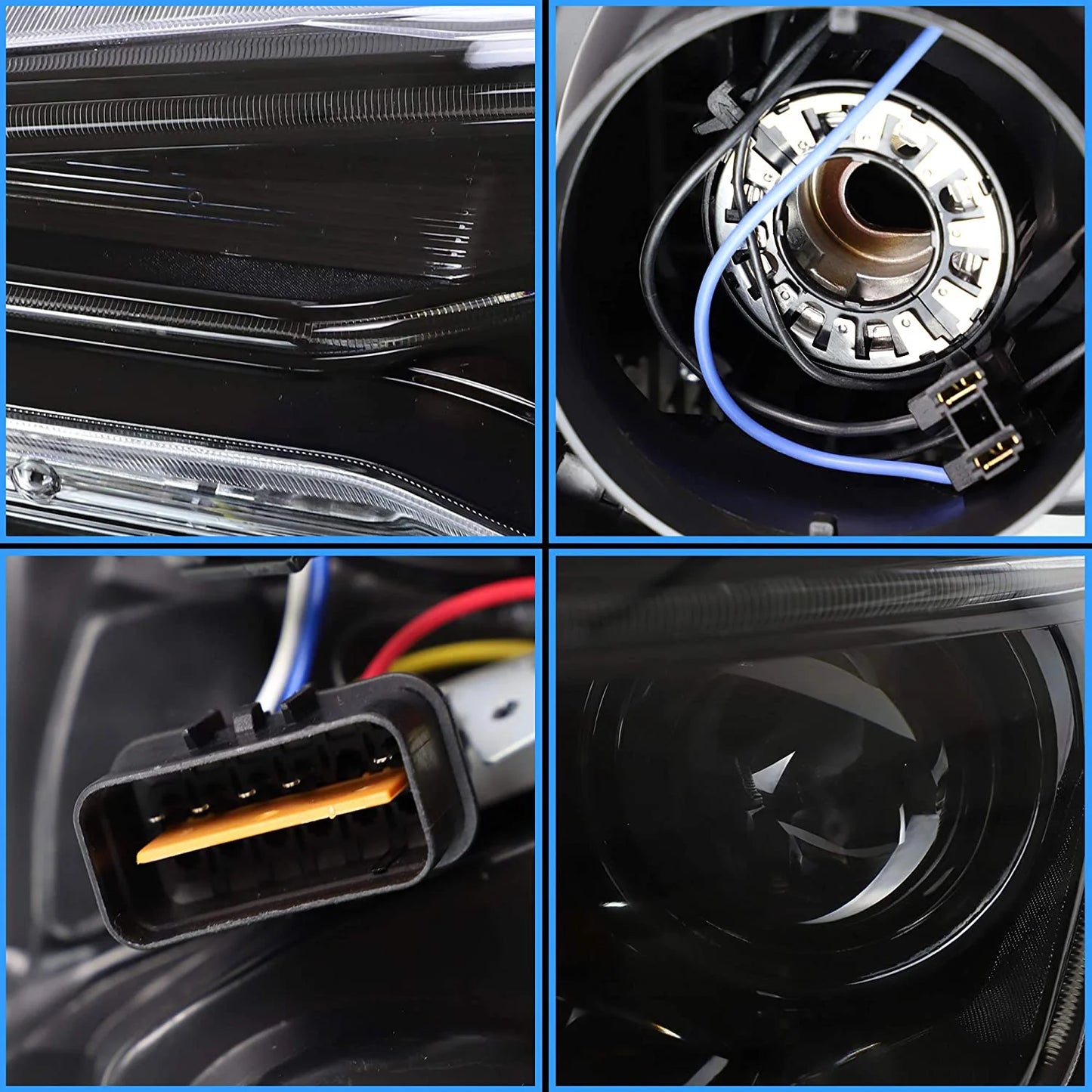 Dual Beam Headlights + D2S LED Bulbs for Mitsubishi EVO X &amp; Lancer 2008-2020 【Bulbs Included】 