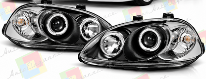 ART.11113 FARI ANTERIORI ADATTO  PER HONDA CIVIC 99-01 LED NERO