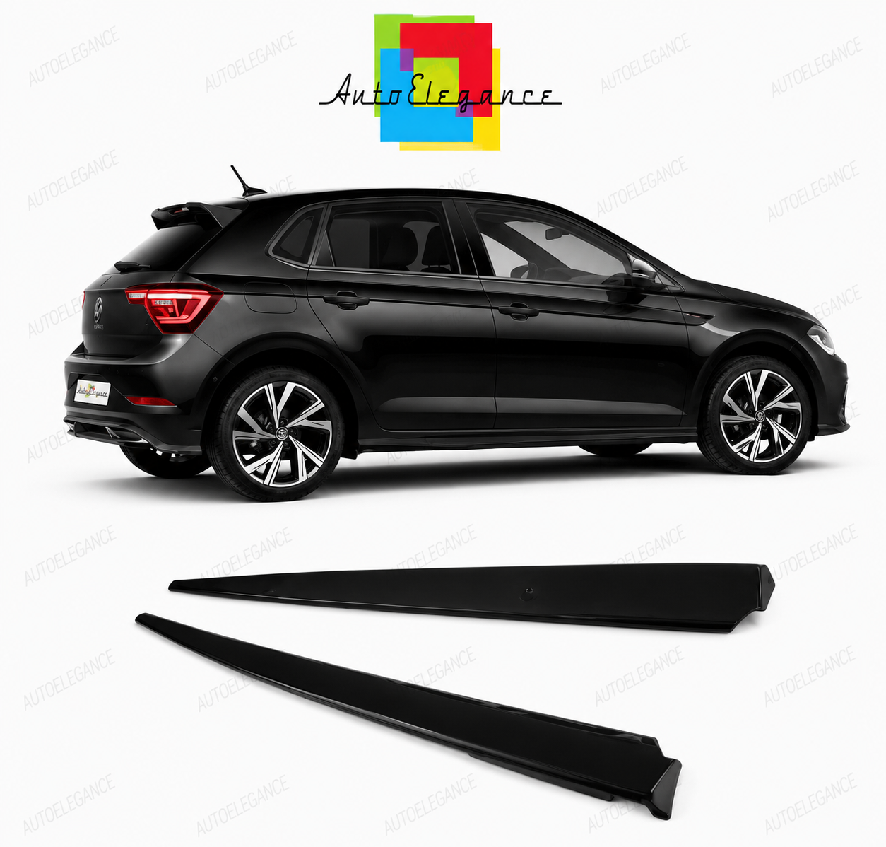 💕SOTTO  MINIGONNE  VOLKSWAGEN VW POLO 17- LOOK GTI NERO LUCIDO💕