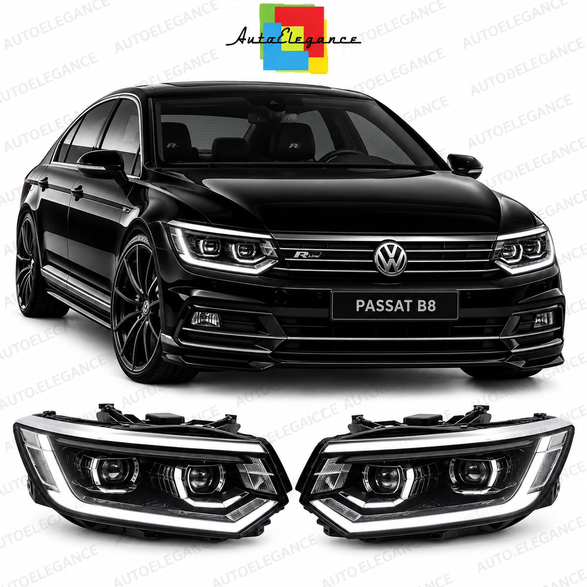 ART.10816 FARI ANTERIORI ADATTO PER VW PASSAT B8 14-19
