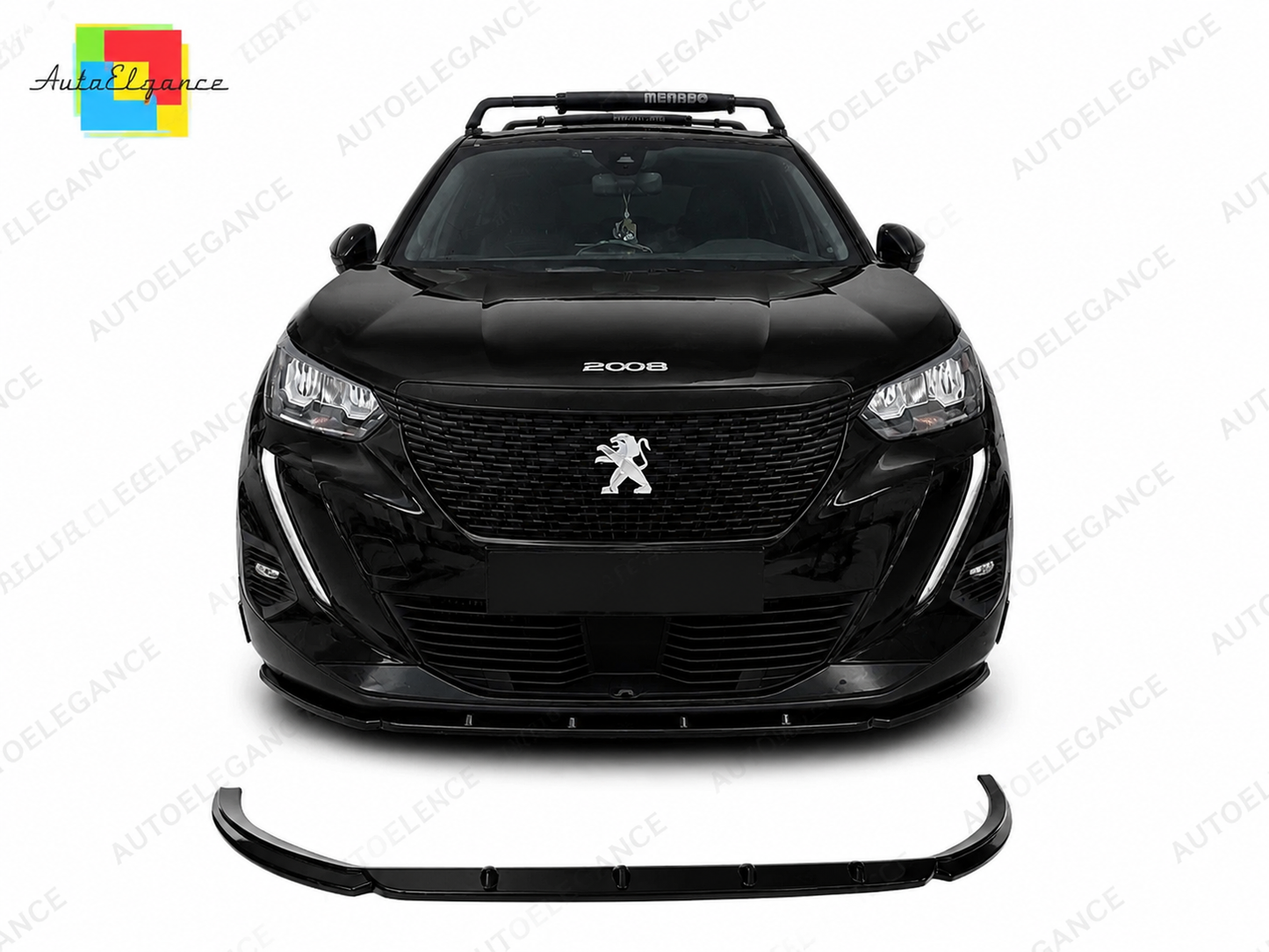 👉Splitter Anteriore per Peugeot 2008 MK2 2019-2023 Spoiler Nero Lucido👈