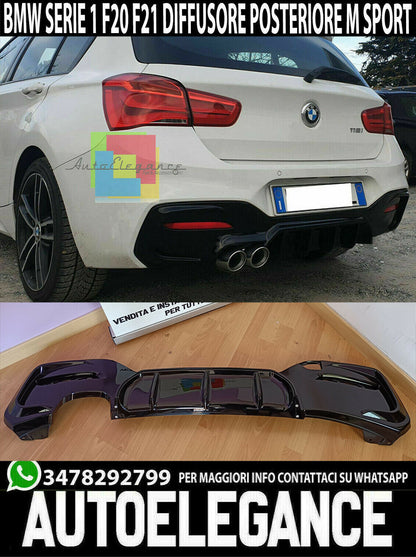 Diffusore posteriore doppio tubo adatto per BMW Serie 1 F20 M-Sport LCI 2015