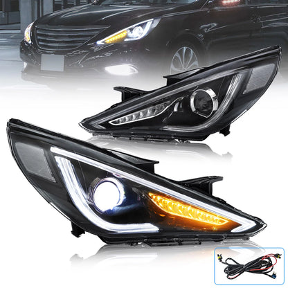 Fari sequenziali a doppio raggio per Hyundai Sonata 2011-2014 Materiale in vetro ABS PMMA (lampadine non incluse)