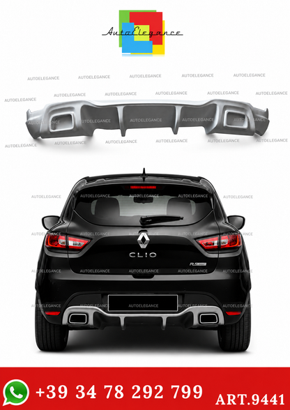 💫DIFFUSORE POSTERIORE A USCITA SINGOLA PER CLIO 4 RS, MODELLO 2012-2019💫