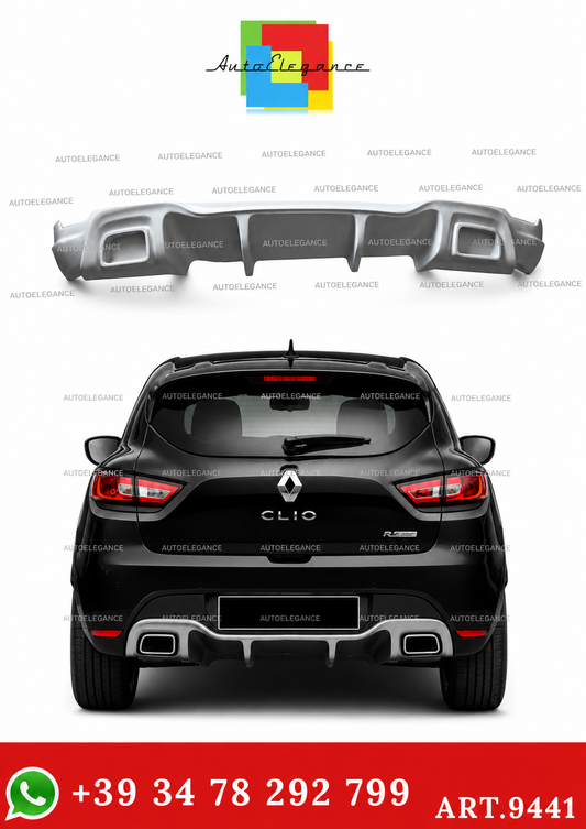 💫DIFFUSORE POSTERIORE A USCITA SINGOLA PER CLIO 4 RS, MODELLO 2012-2019💫