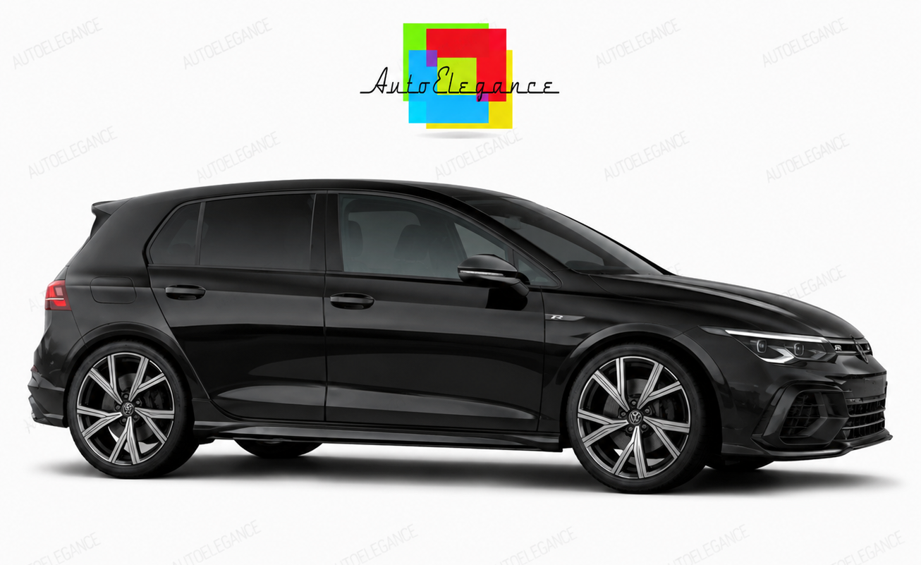 💕SOTTO MINIGONNE LATERALI VOLKSWAGEN VW GOLF 8 LOOK R LINE NERO LUCIDO💕