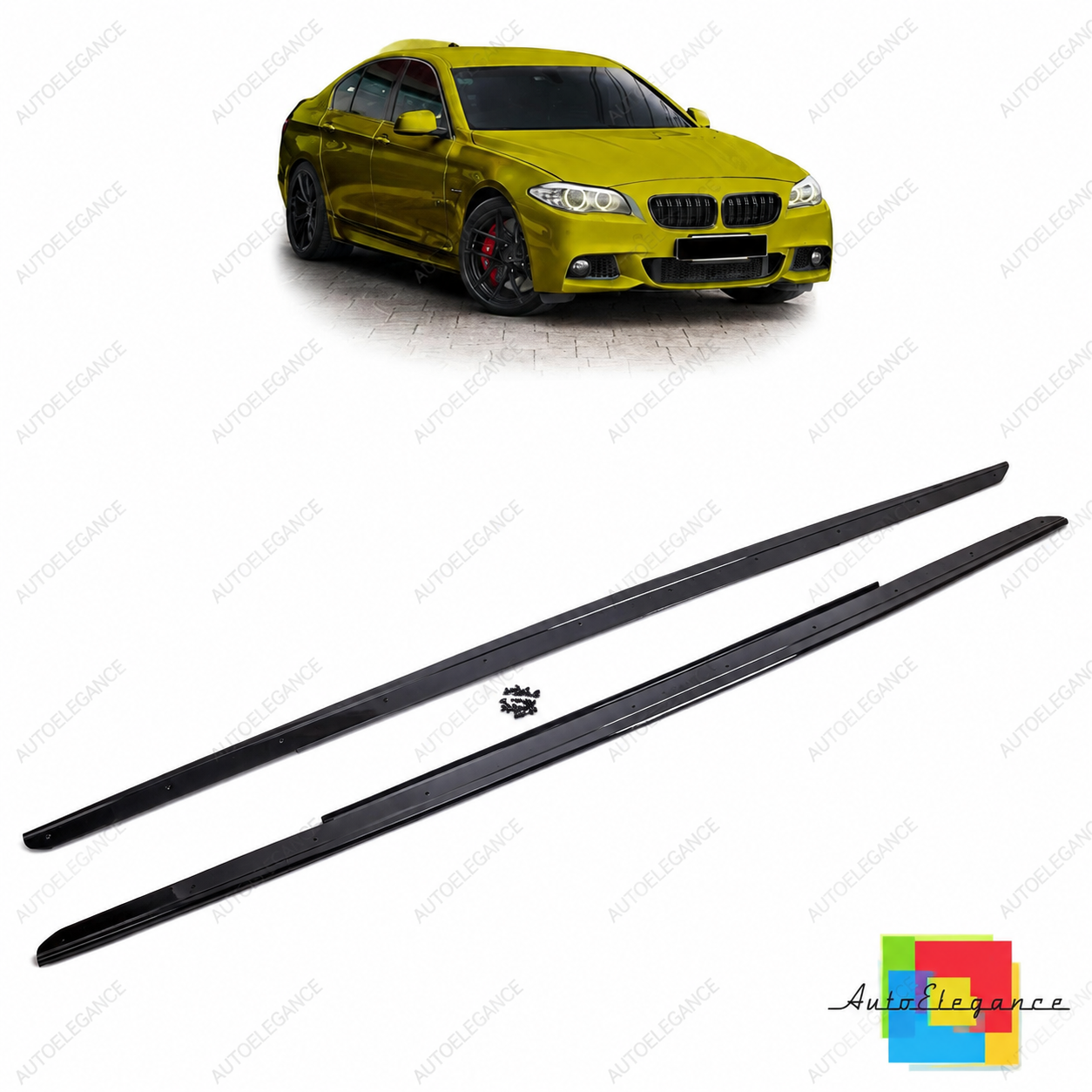 👉Set minigonne laterali nero lucido adatto per BMW Serie 5 F10 F11 2009-2016👈