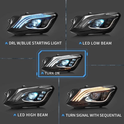 Faro LED per Mercedes-Benz Classe S W222 6a generazione 2014-2017 con DRL blu