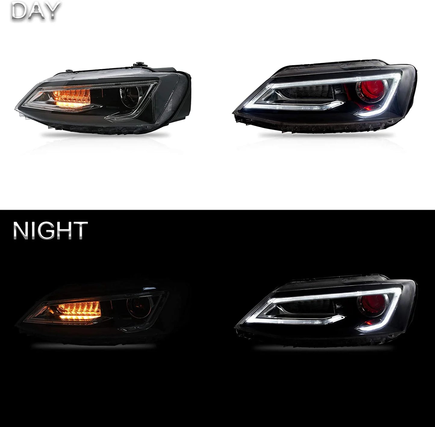 Fari Demon Eye per Volkswagen Jetta / Sagitar (NON GLI) 2012-2018 (lampadine non incluse)