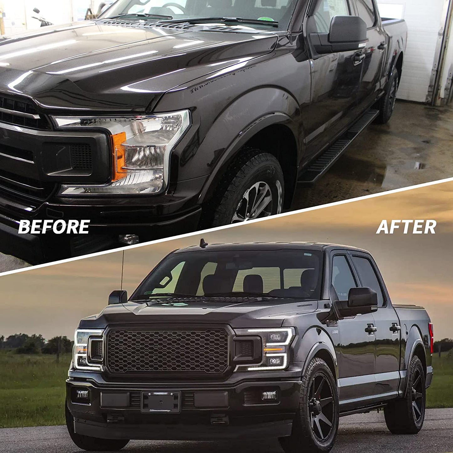 Full LED Headlights for F150 2018-2021 (not for Raptor) with dynamic animation 